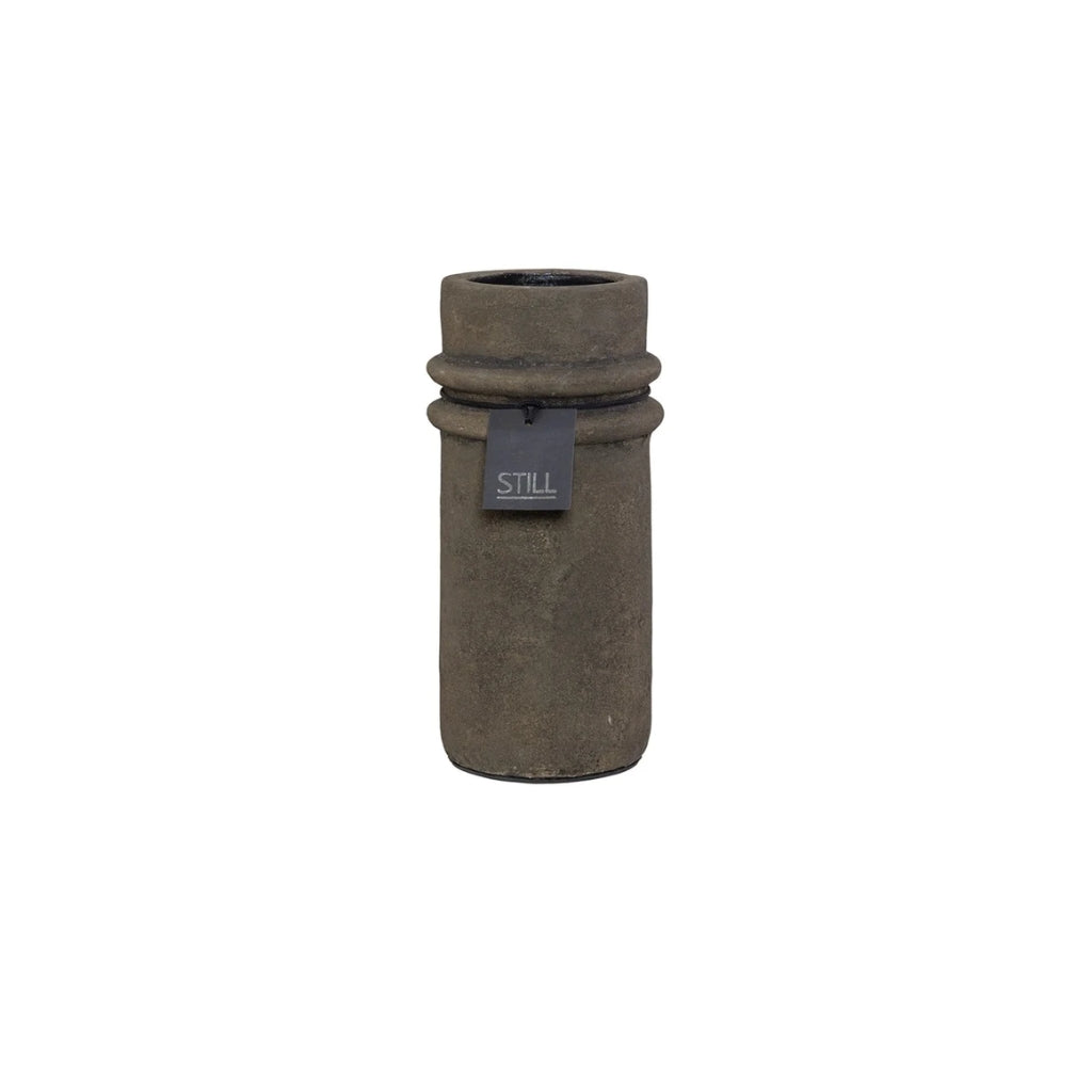 STILL Bamboo Vase met Ribbels Dark Brown - 20x15 cm