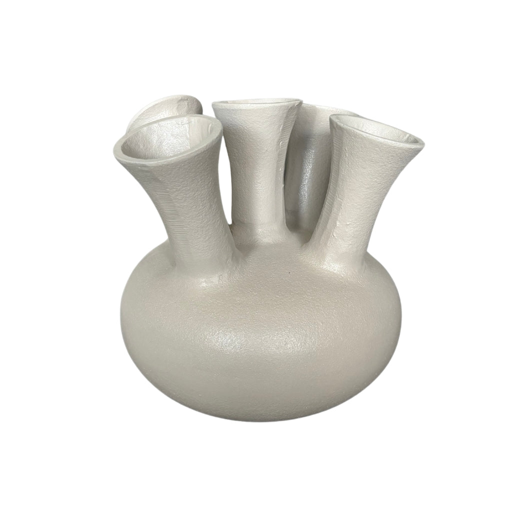 NoSeasons Tulpenvaas - Toetervaas 5 openingen Beige - 23x21 cm