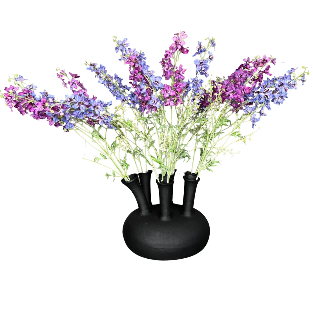 NoSeasons Tulpenvaas - Toetervaas 7 openingen Zwart - 40x36 cm