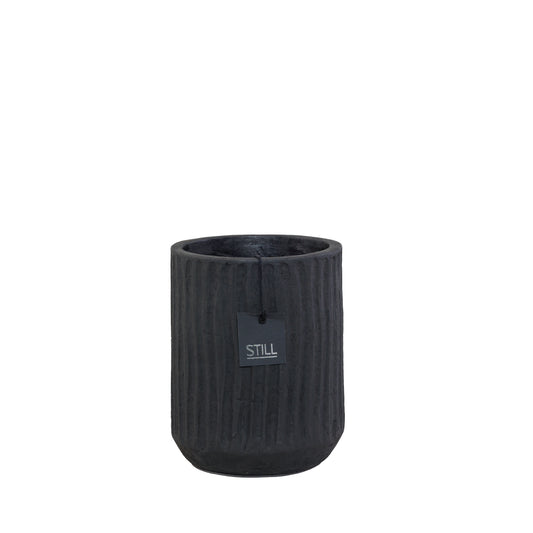 STILL Planter Pot met Ribbels Black Series - 26x18 cm
