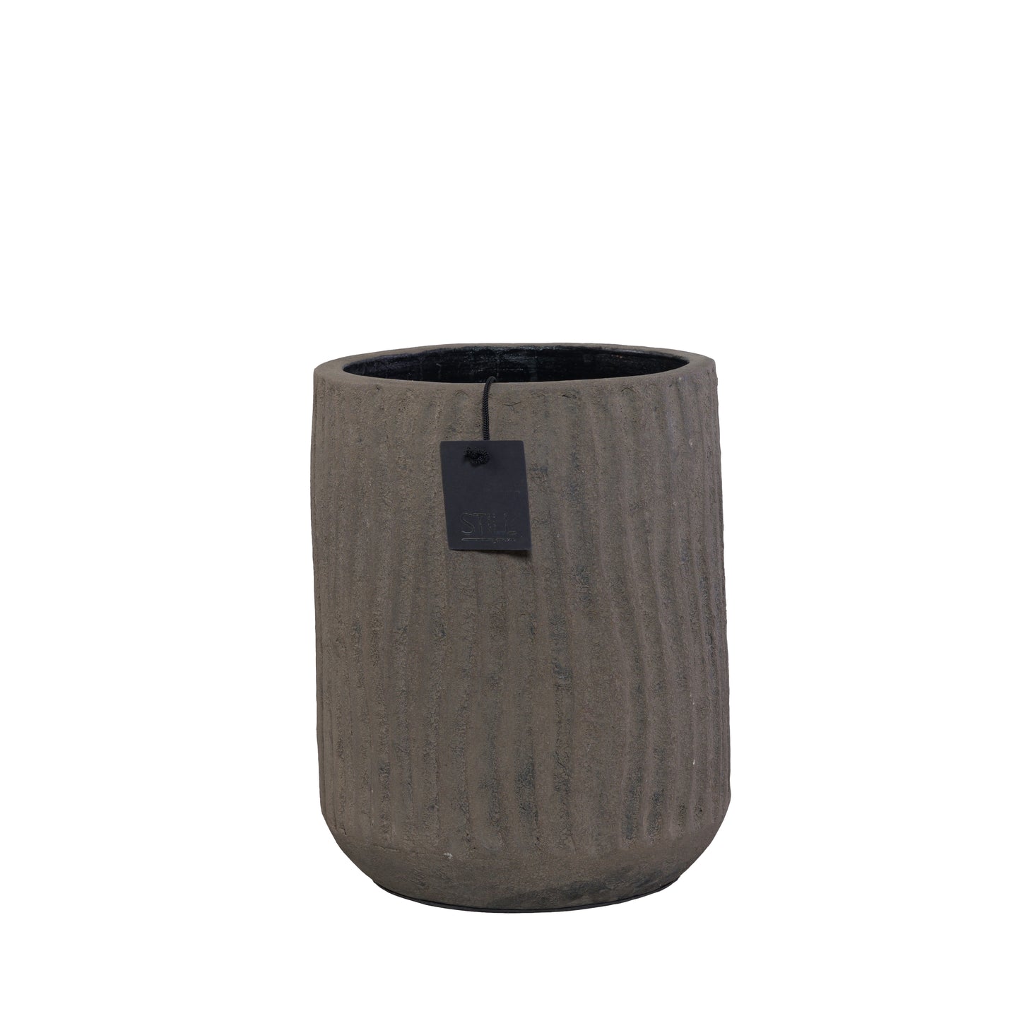 STILL Planter Pot met Ribbels Dark - 22x16 cm
