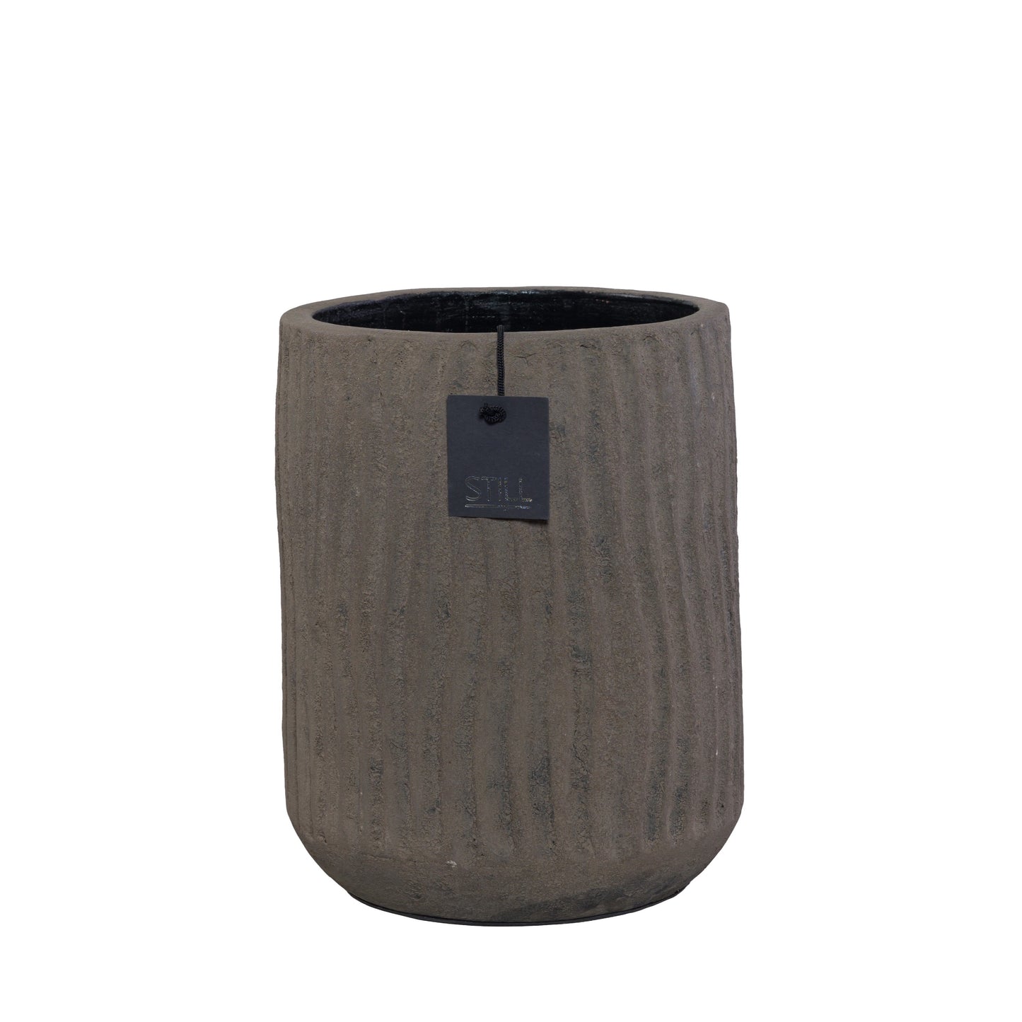 STILL Planter Pot met Ribbels Dark - 26x18 cm