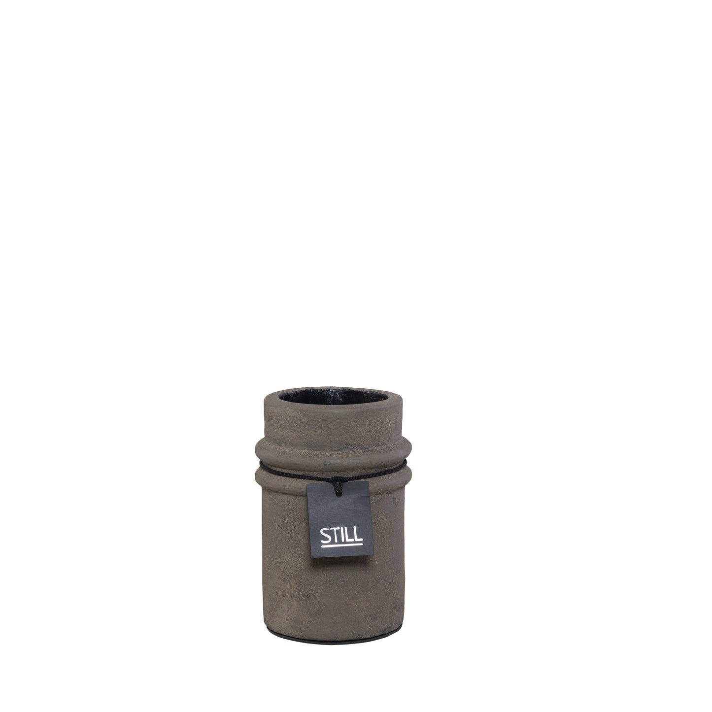 STILL Bamboo Vase met Ribbels Dark - 20x15 cm