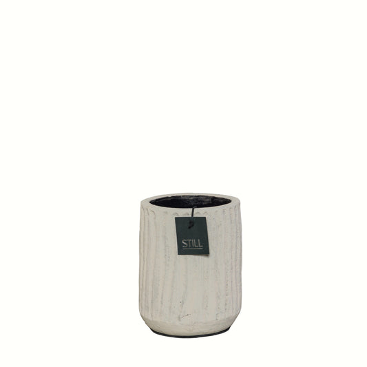STILL Planter Pot met Ribbels Beige - 22x16 cm