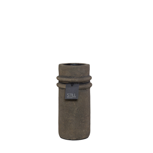 STILL Bamboo Vase met Ribbels Dark Brown - 31x13 cm
