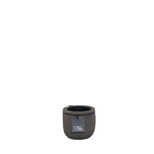STILL Planter Pot Lijn Dark Brown - 14x12 cm